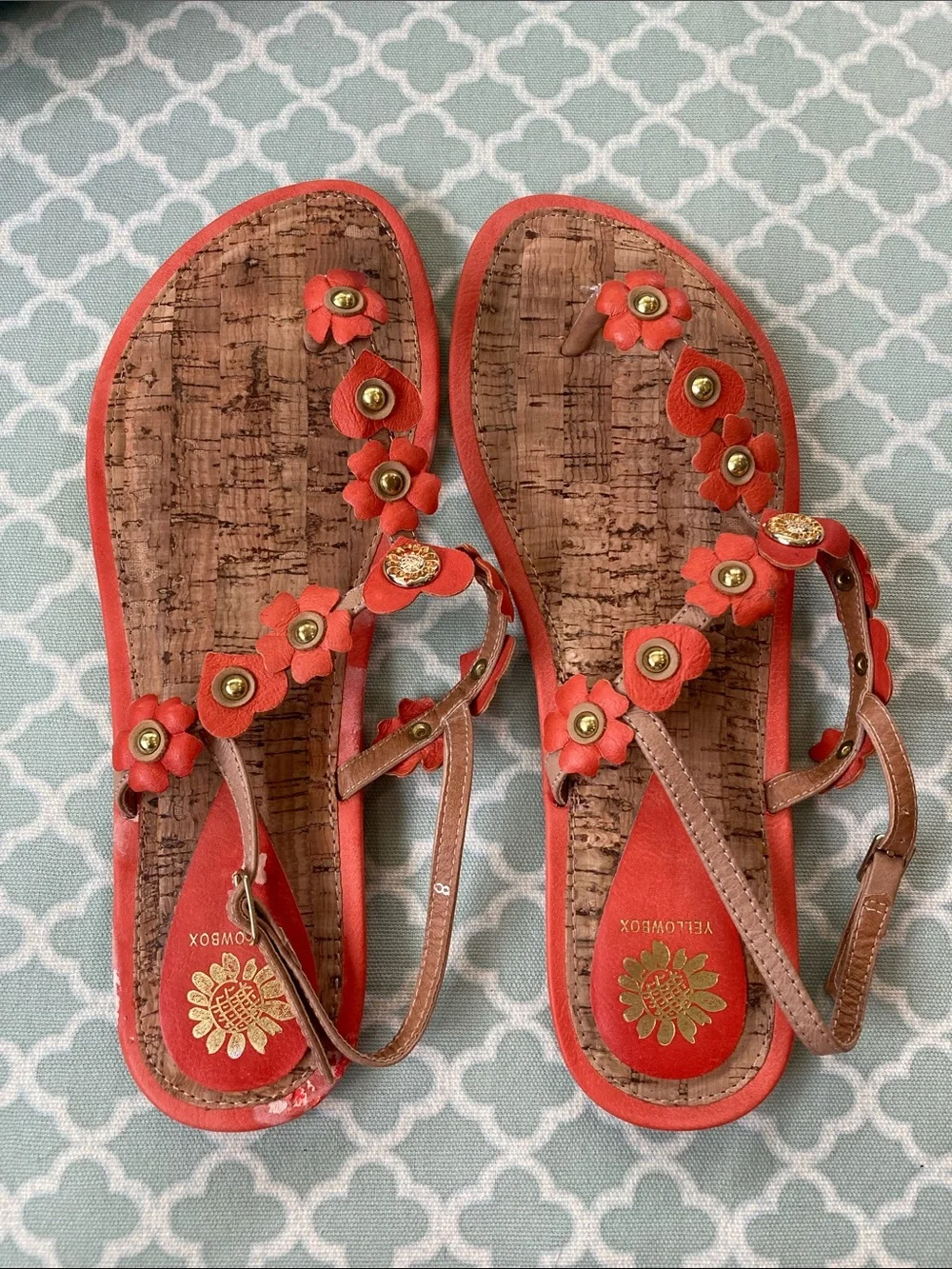 YellowBox Coral Floral Leather Honeysuckle Sandal